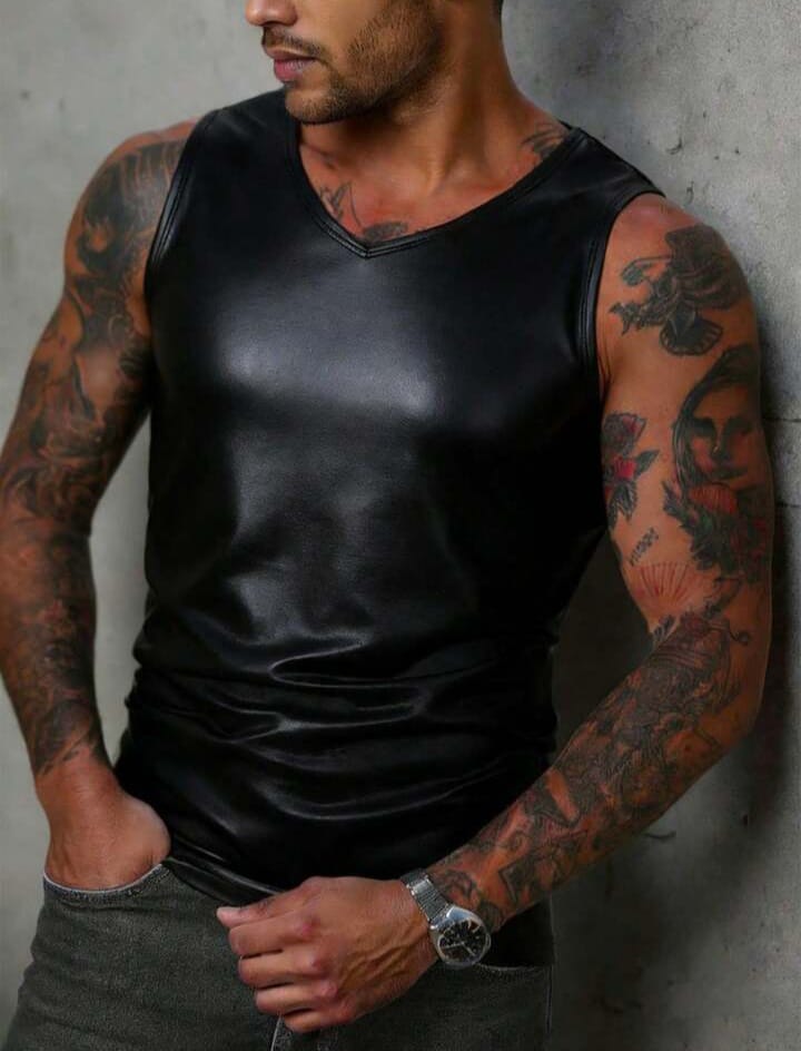 Men's Solid Color V-Neck Sleeveless Casual Versatile Tank Top, Summer Men's